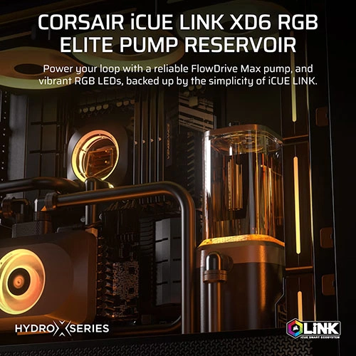 CORSAIR iCUE LINK XD6 RGB Elite LCD Pump and Reservoir– Grey CORSAIR