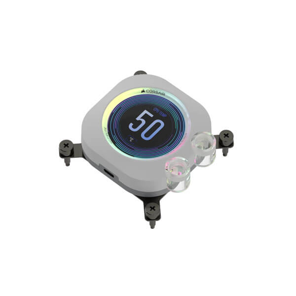 CORSAIR iCUE XC7 RGB ELITE LCD CPU Water Block (1700/AM5) – White CORSAIR