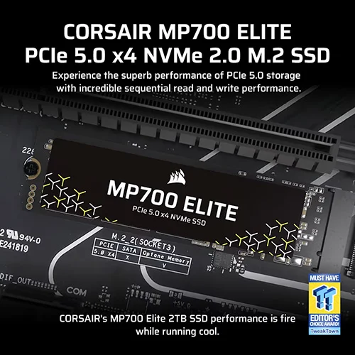 Corsair MP700 Elite 2TB NVMe Gen5 SSD CORSAIR