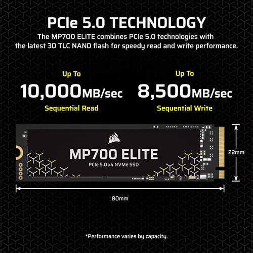 Corsair MP700 Elite 2TB NVMe Gen5 SSD CORSAIR
