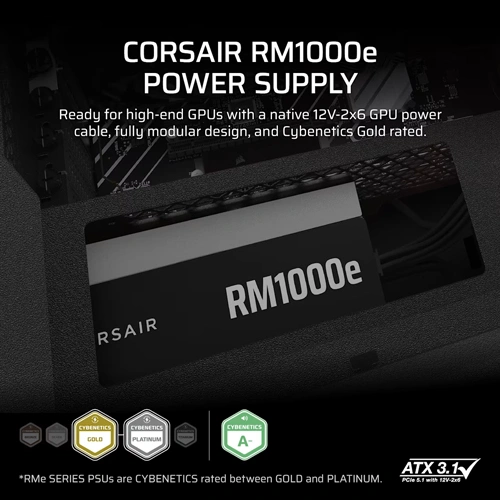 Corsair RM1000e ATX 3.1 Gold Fully Modular SMPS CORSAIR