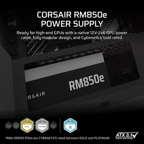 Corsair RM850e ATX 3.1 Gold Fully Modular SMPS CORSAIR