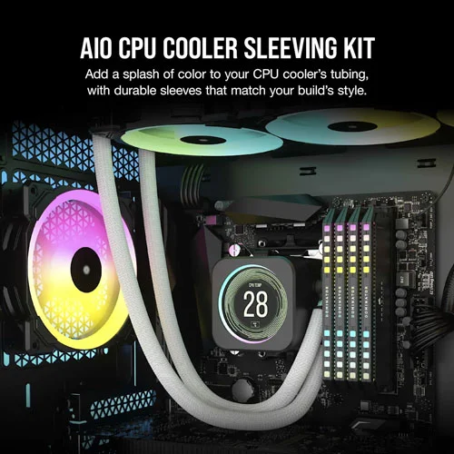 Corsair 380mm Gray Tubing Sleeving Kit for AIO CPU Cooler CORSAIR