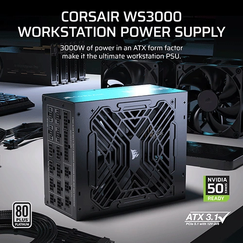Corsair WS3000 Platinum 3000 Watt ATX 3.1 Fully Modular Workstation SMPS CORSAIR