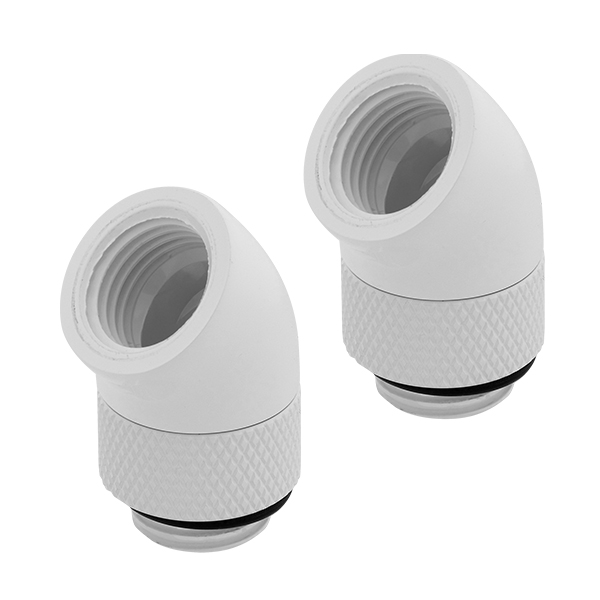 Corsair Hydro X Series XF Hardline 45° Rotary Adapter Twin Pack (White) CORSAIR