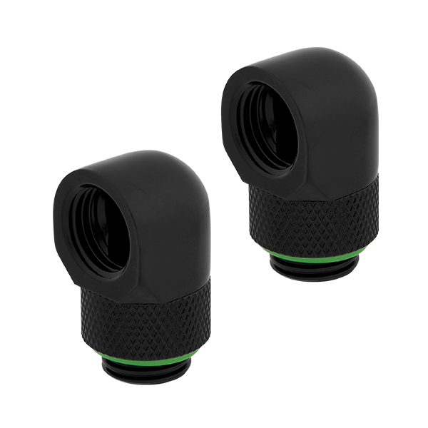 Corsair Hydro X Series XF Hardline 90° Rotary Adapter Twin Pack (Black) CORSAIR