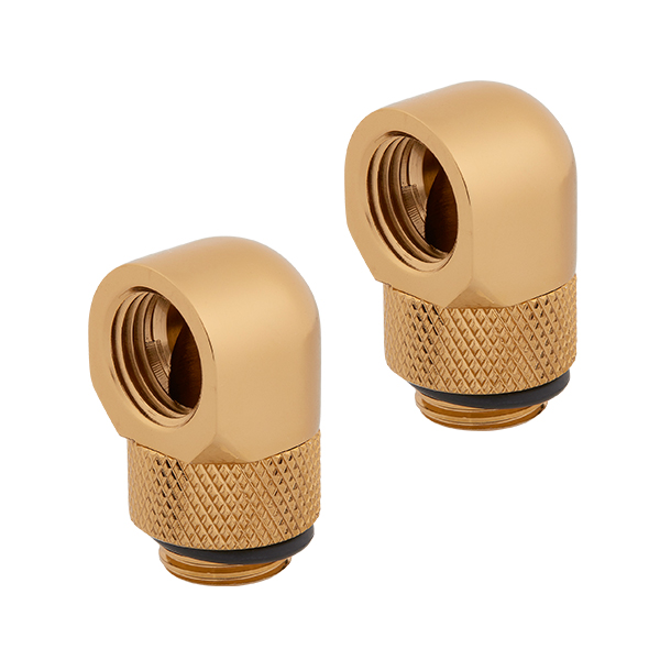 Corsair Hydro X Series XF Hardline 90° Rotary Adapter Twin Pack (Gold) CORSAIR