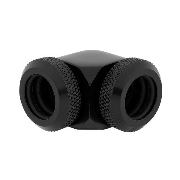 Corsair Hydro X Series XF Hardline 90° 12mm OD Fitting Twin Pack (Black) CORSAIR