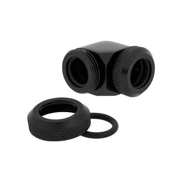 Corsair Hydro X Series XF Hardline 90° 12mm OD Fitting Twin Pack (Black) CORSAIR