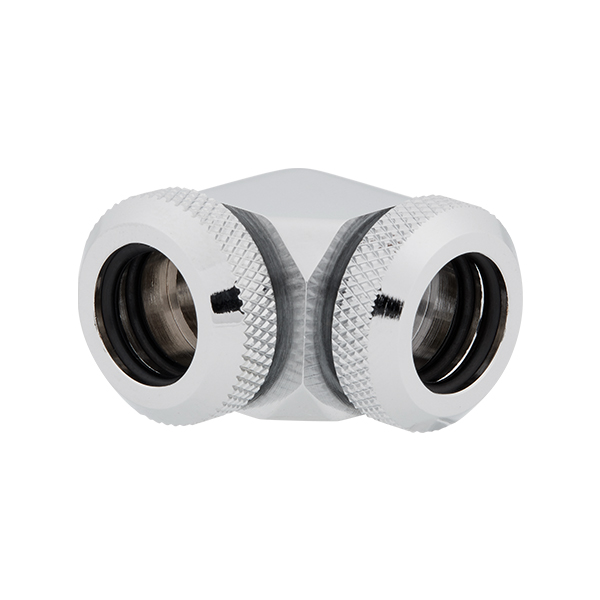 Corsair Hydro X Series XF Hardline 90° 12mm OD Fitting Twin Pack (Chrome) CORSAIR
