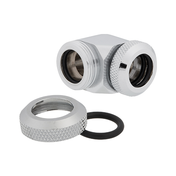 Corsair Hydro X Series XF Hardline 90° 12mm OD Fitting Twin Pack (Chrome) CORSAIR