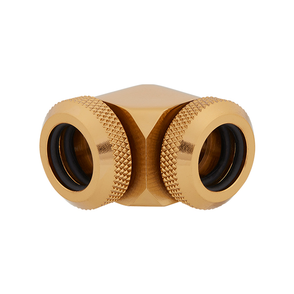 Corsair Hydro X Series XF Hardline 90° 12mm OD Fitting Twin Pack (Gold) CORSAIR