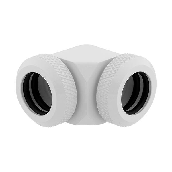 Corsair Hydro X Series XF Hardline 90° 12mm OD Fitting Twin Pack (White) CORSAIR