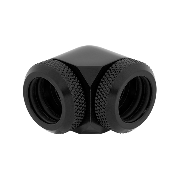 Corsair Hydro X Series XF Hardline 90° 14mm OD Fitting Twin Pack (Black) CORSAIR