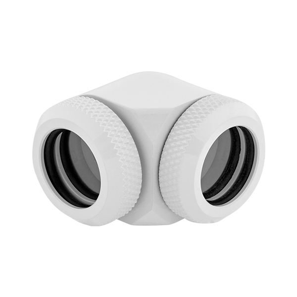 Corsair Hydro X Series XF Hardline 90° 14mm OD Fitting Twin Pack (White) CORSAIR