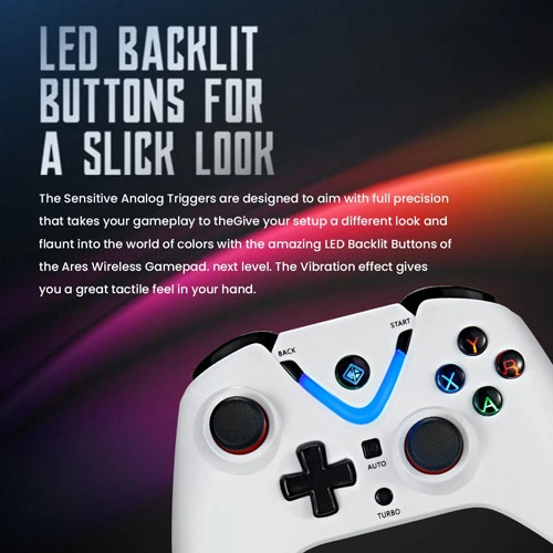 Cosmic Byte Ares Wireless White Game Controller with Magnetic Triggers COSMIC BYTE