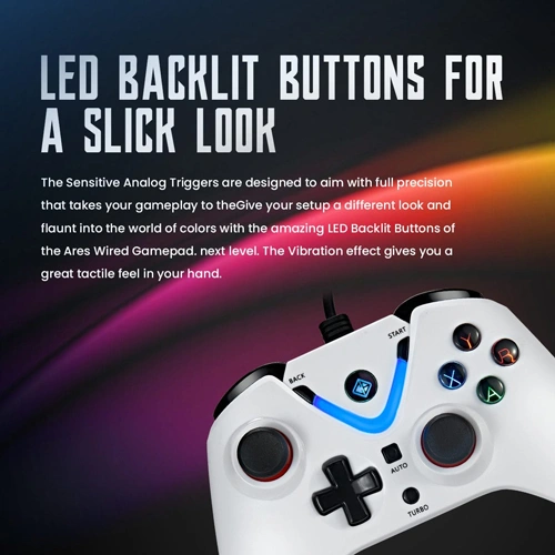Cosmic Byte Ares White Wired Game Controller COSMIC BYTE