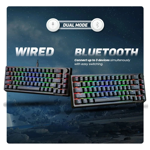 Cosmic Byte CB-GK-33 Astra Wired and Bluetooth Keyboard with Blue Switches COSMIC BYTE