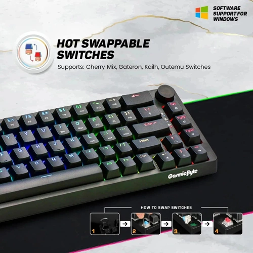 Cosmic Byte CB-GK-33 Astra Wired and Bluetooth Keyboard with Blue Switches COSMIC BYTE