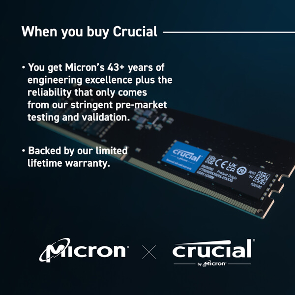 Crucial 16GB 5600MHz CL46 DDR5 RAM CRUCIAL