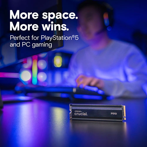 Crucial P510 2TB NVMe Gen5 SSD with Heatsink CRUCIAL