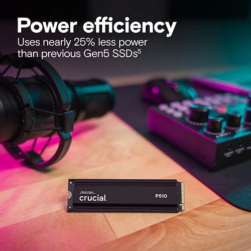 Crucial P510 2TB NVMe Gen5 SSD with Heatsink CRUCIAL