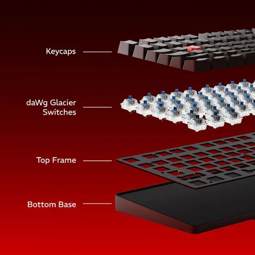 Dawg HighKEY 373 Mechanical Gaming Keyboard with Blue Glacier Switches daWg
