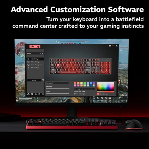 Dawg HighKEY 685 RGB Mechanical Gaming Keyboard with Blue Glacier Switches daWg