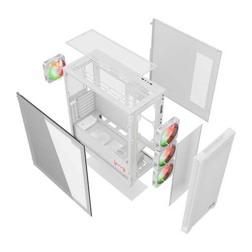 Dawg Y 720 White ARGB ATX Mid Tower Case daWg