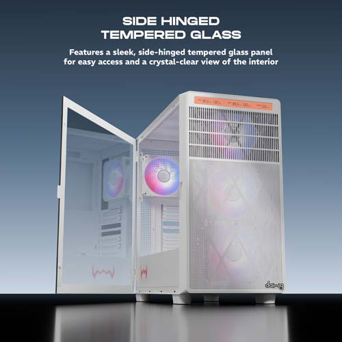 Dawg Y 804 White ARGB ATX Mid Tower Case daWg