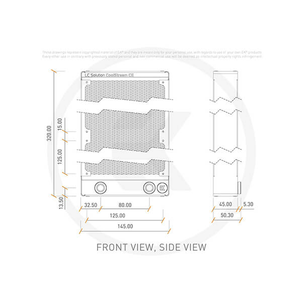 EK-CoolStream CE 280 - 280mm - Water Cooling Radiator - Black EKWB
