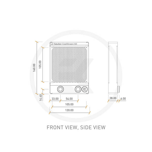 EK-CoolStream SE 120 - 120mm - Water Cooling Radiator - Black EKWB