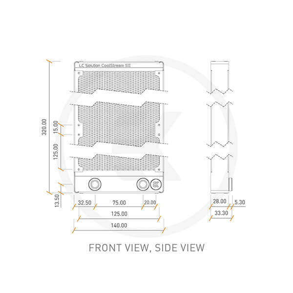 EK-CoolStream SE 280 - 280mm - Water Cooling Radiator - Black EKWB