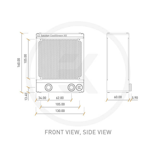 EK-CoolStream XE 120 - Water Cooling-Radiator - 120mm - Black EKWB