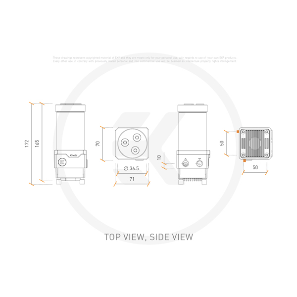 EK-Quantum Kinetic - Pump Reservoir Combo - TBE 160 DDC PWM D-RGB - Plexi EKWB