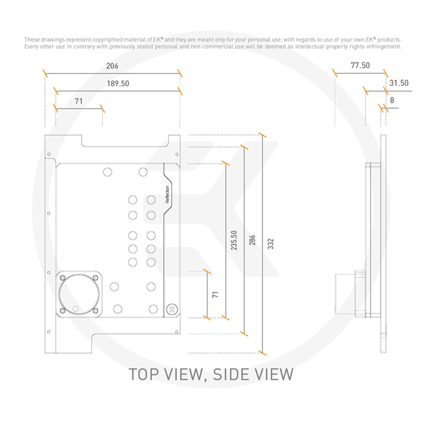 EK-Quantum Reflection Distro Plate For Lian Li PC-O11 Dynamic Mini With D5 PWM Pump and ARGB Lighting EKWB