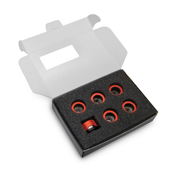 EK-Quantum Torque 6 Pack HDC 14 - Red Special Edition (10mm ID / 14mm OD - G1/4 - Hard Tube Compression Fittings) EKWB