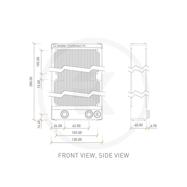 EK CoolStream PE 240 Dual Water Cooling Radiator EKWB