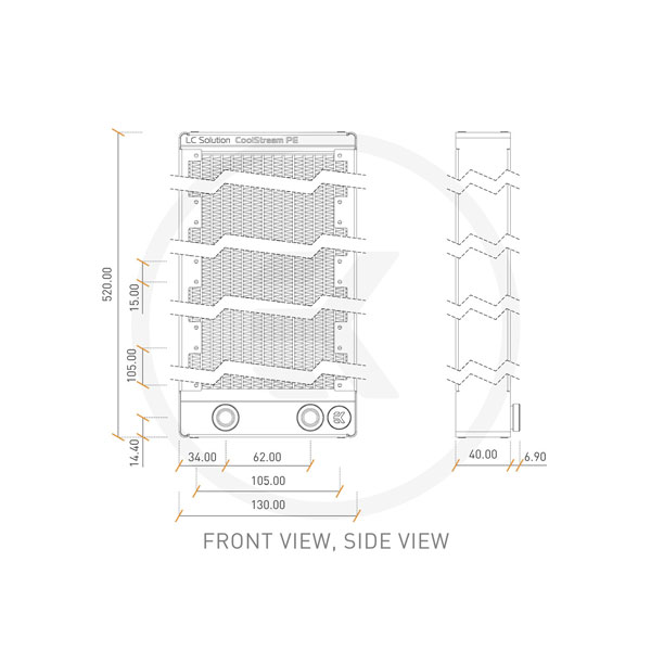 EK CoolStream PE 480 Quad Water Cooling Radiator EKWB