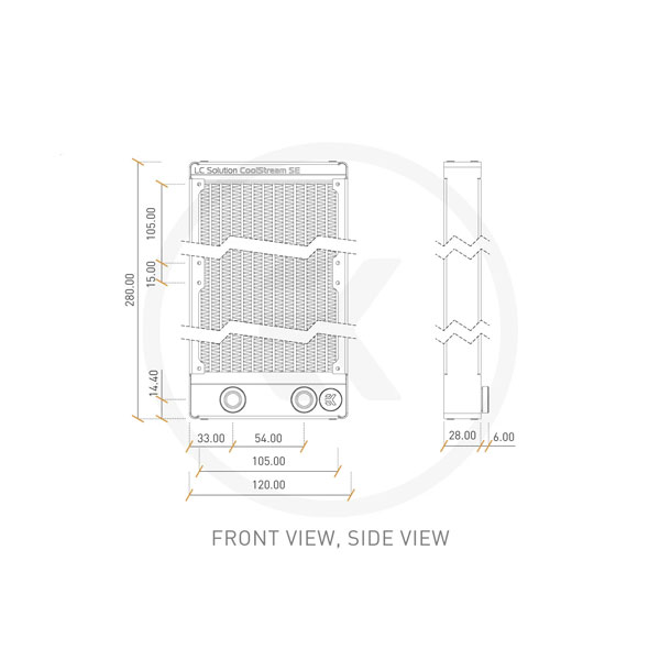EK CoolStream SE 240 Slim Dual Water Cooling Radiator EKWB