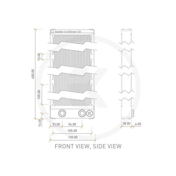 EK CoolStream SE 360 Slim Triple Water Cooling Radiator EKWB