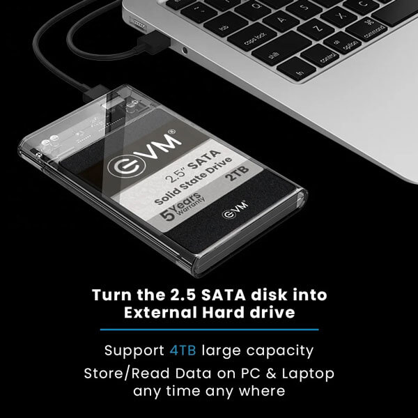 EVM 2.5 SATA SSD/HDD Casing high speed USB 3.0 Case Cover EVM