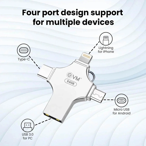 EVM EnStore 4 In 1 OTG 64GB USB 3.0 Type C Pen Drive EVM