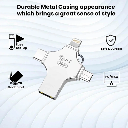 EVM EnStore 4 In 1 OTG 64GB USB 3.0 Type C Pen Drive EVM