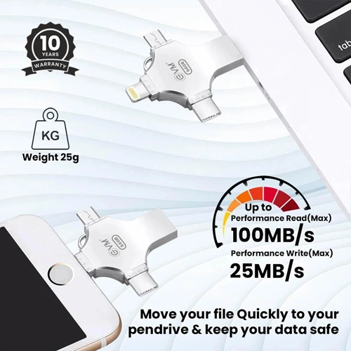 EVM EnStore 4 In 1 OTG 64GB USB 3.0 Type C Pen Drive EVM