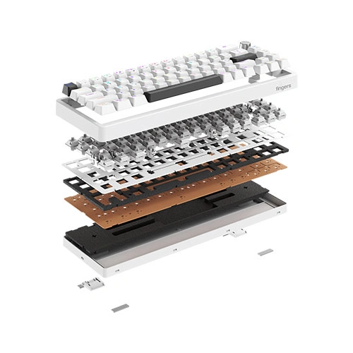 Fingers Savage-MK2 RGB White Mechanical Gaming Keyboard FINGERS