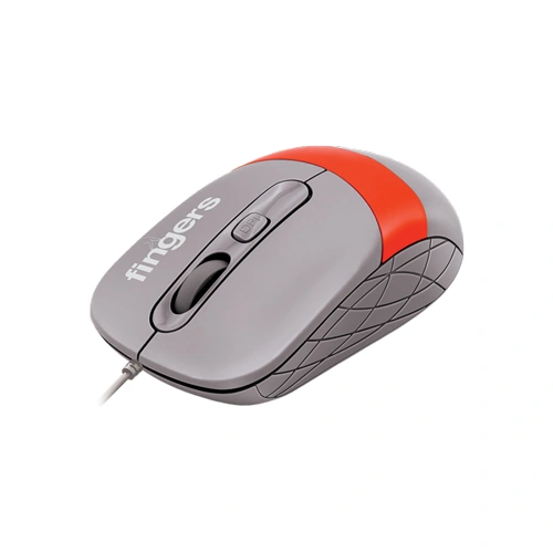 Fingers Velvet Combo C4 Rangeela Series Pearl Grey and Orange Keyboard and Mouse FINGERS