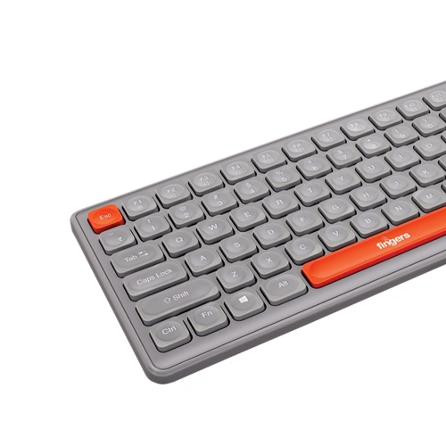 Fingers Velvet Combo C4 Rangeela Series Pearl Grey and Orange Keyboard and Mouse FINGERS