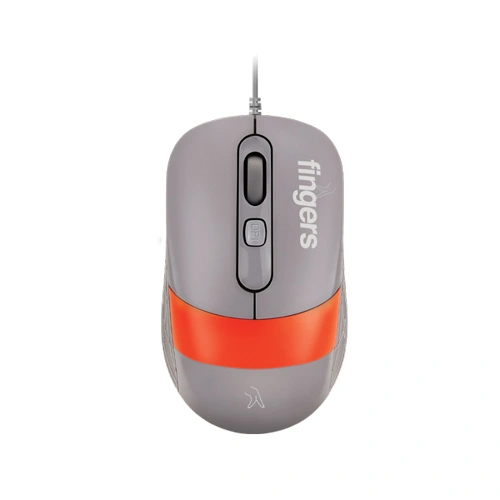Fingers Velvet Combo C4 Rangeela Series Pearl Grey and Orange Keyboard and Mouse FINGERS