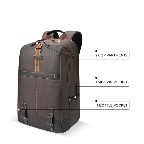Gear Classic 4 Anti Theft Faux Leather Laptop Backpack GEAR